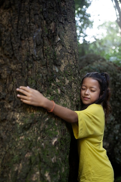 Exterior portrait of kid for world environment day