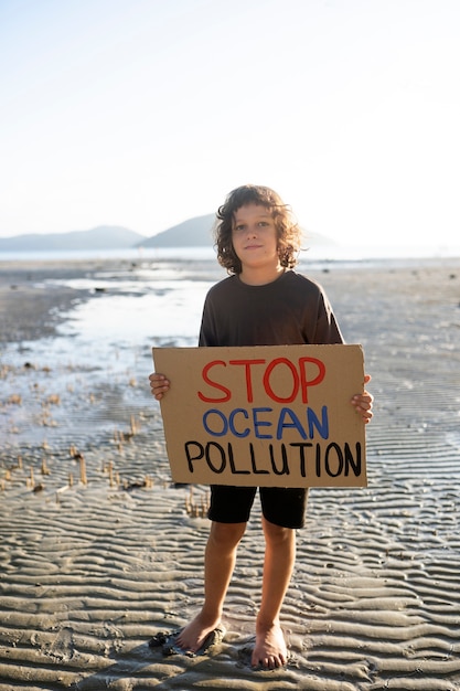 Exterior portrait of kid for world environment day