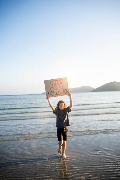 Exterior portrait of kid for world environment day