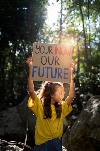 Exterior portrait of kid for world environment day