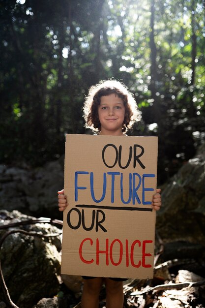 Exterior portrait of kid for world environment day