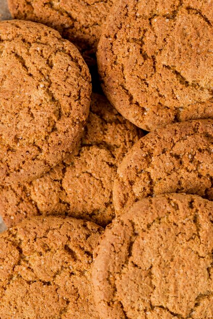 Extreme close-up biscuits top view