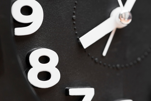 Extreme close-up of clock showing 8'oclock
