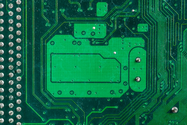 Extreme close-up of a computer circuit board