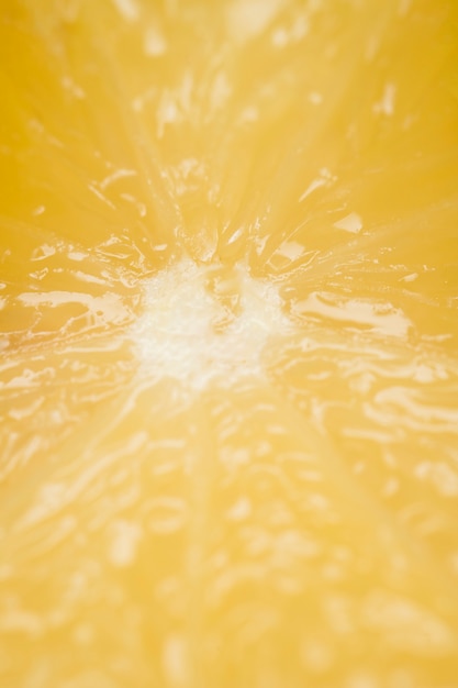 Extreme close-up juicy lemon pulp