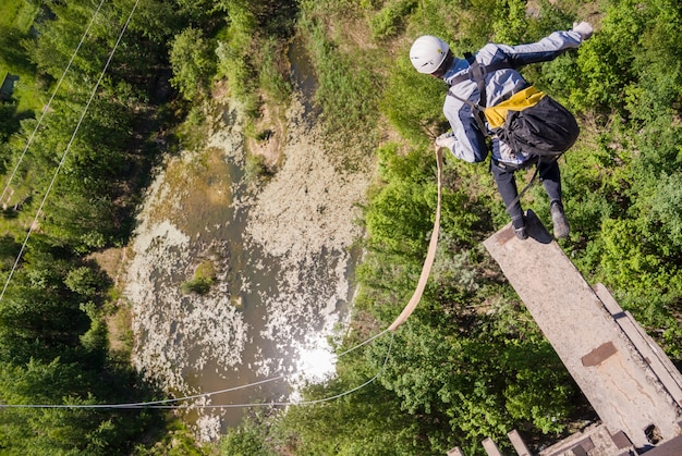 Free photo extreme sports ropejumping