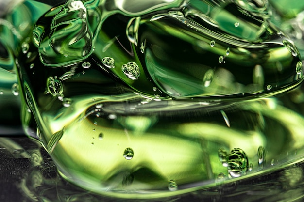 Экстремально крупный план зеленой гигиены чистой гелевой текстуры