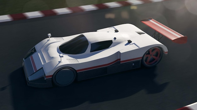 Foto gratuita le corse di f1 24 ore di le mans rendono l'illustrazione 3d