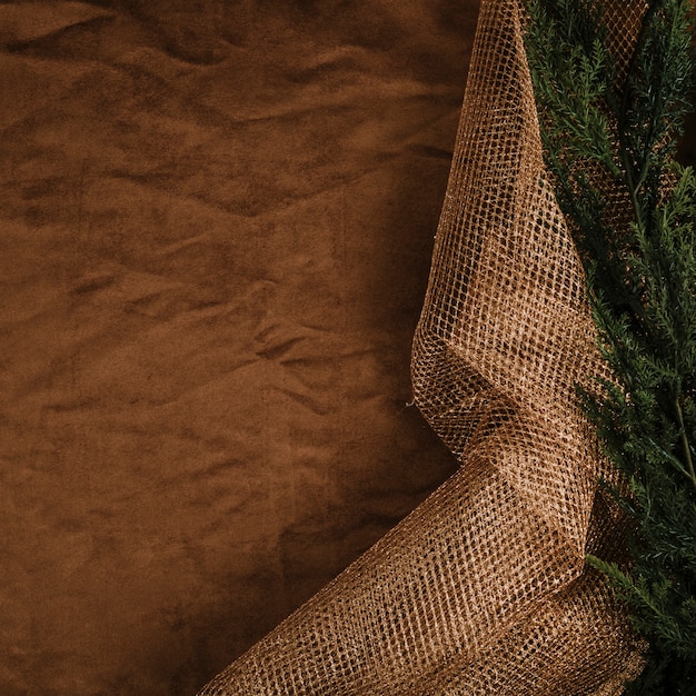 Fabric and fir leaves