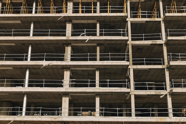 Facade of building under construction