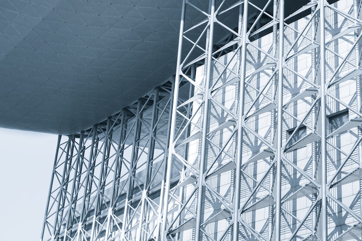 Free Photo facade of a building with metal frame