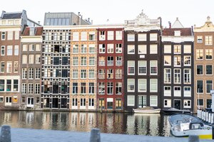 Free photo facades of amsterdam, windows