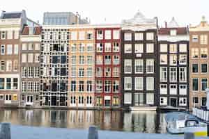 無料写真 アムステルダム、窓のファサード