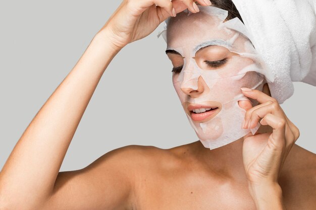 Face beauty mask self care at home portrait