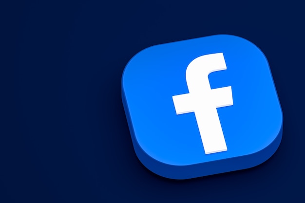 Facebook logo 3d icon rendering