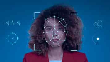 Free photo facial recognition collage concept