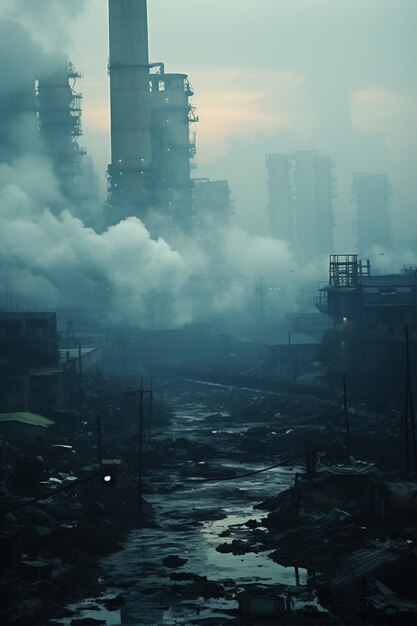 Factory producing co2 pollution