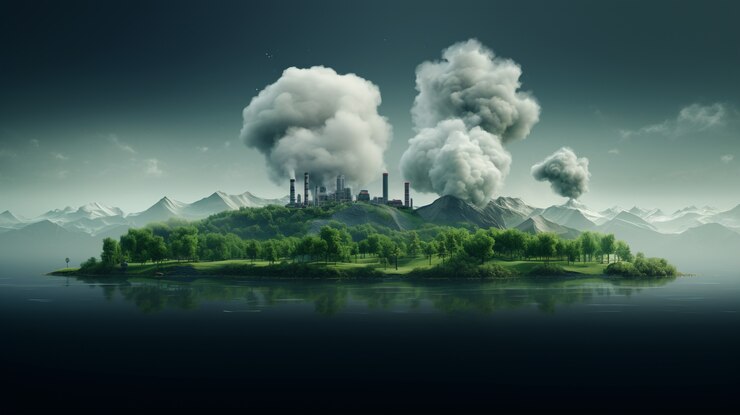 Бесплатный Фотография завод по производству выбросов co2