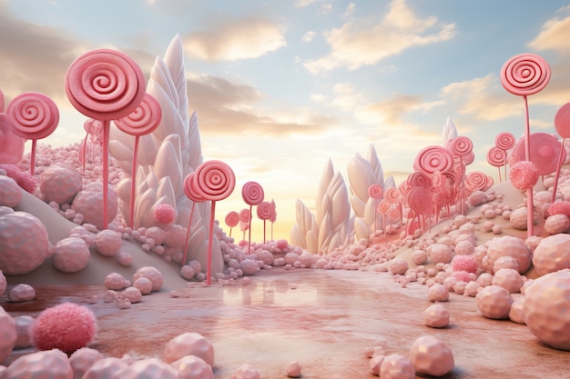 Fairy tale world with delicious candy