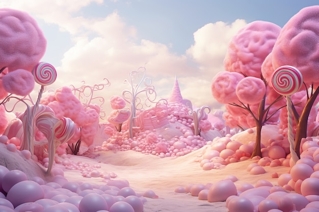 Fairy tale world with delicious candy