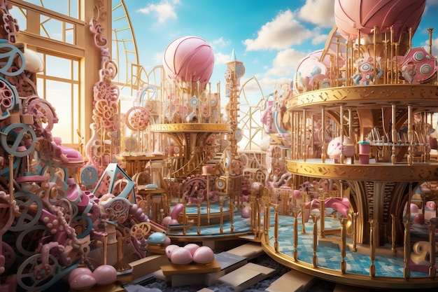 Free photo fairy tale world with delicious candy