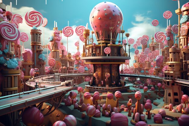 Fairy tale world with delicious candy