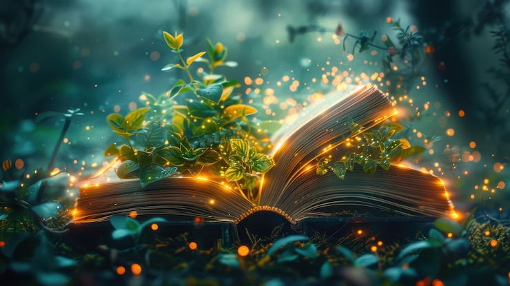 Бесплатный Фотография сцена из сказки, выходящая из книги.