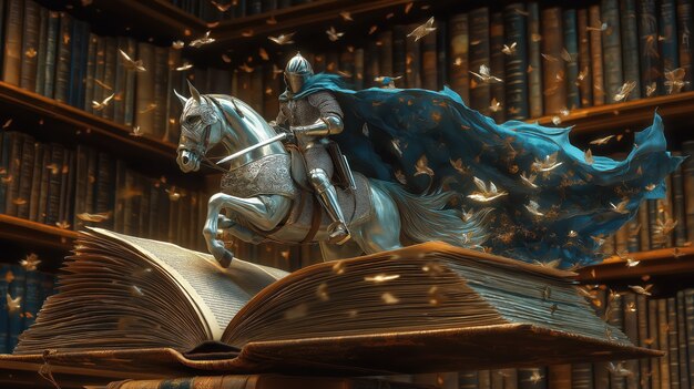fairytale scene coming out of a book