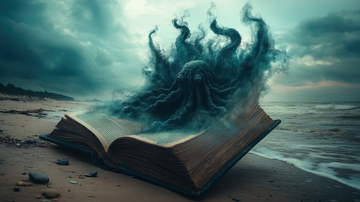 Бесплатный Фотография сцена из сказки, выходящая из книги.