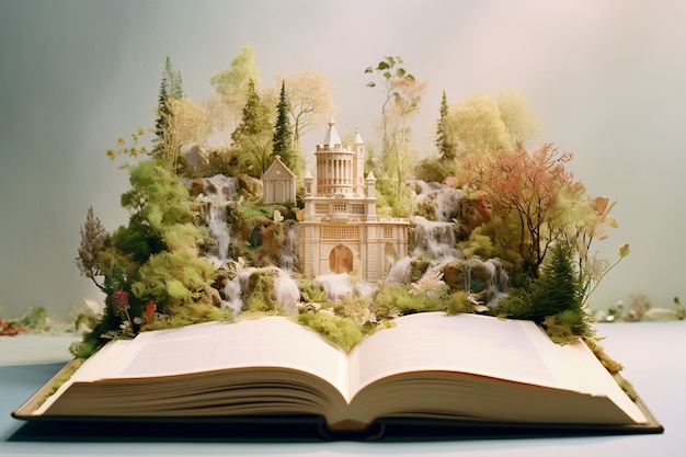 Free photo fairytale storytelling with open book concept