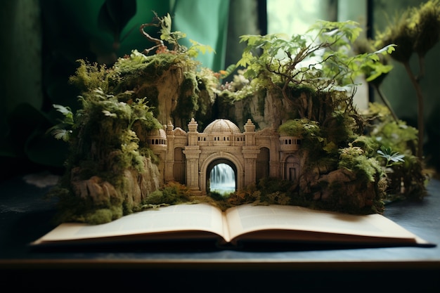 Free photo fairytale storytelling with open book concept