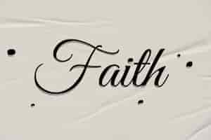 Free photo faith word in ink calligraphy style