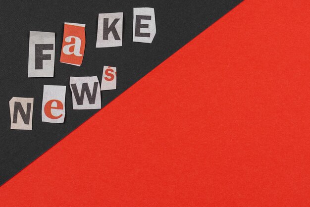 fake news concept  with copy-space flat lay