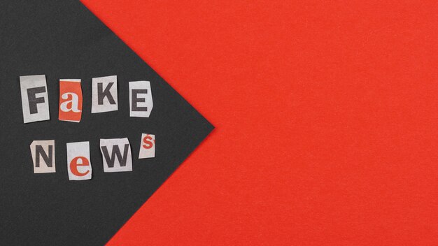 Fake news concept  with copy-space above view