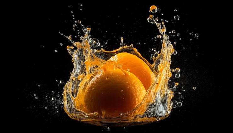 Free Photo falling lemon drop creates underwater abstract wave generative ai