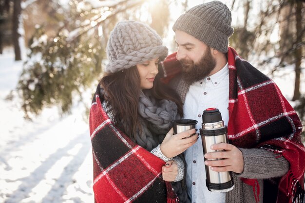 family background couple fashion cold