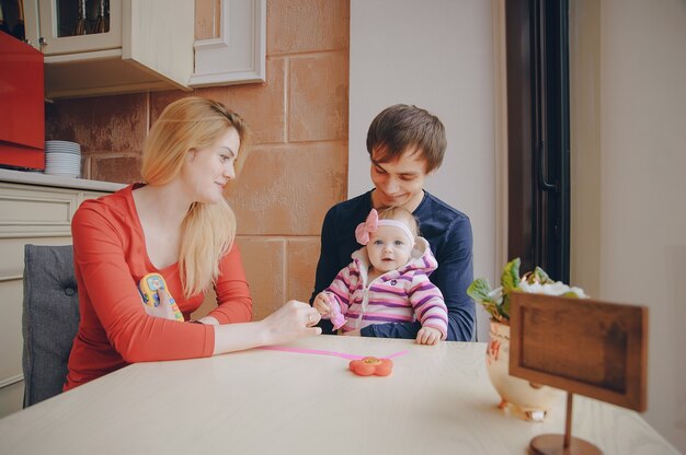 family in cafe