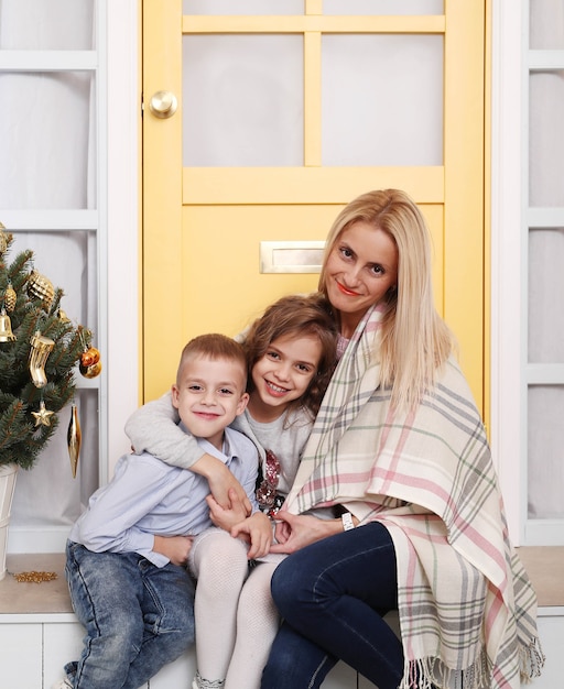 Family celebrating christmas