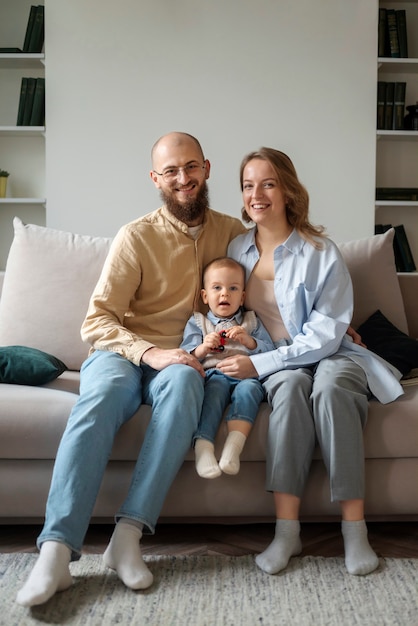 Family celebrating kid in his first years of life