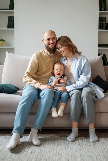 Family celebrating kid in his first years of life