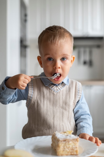 Family celebrating kid in his first years of life