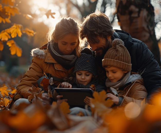 Foto gratuita famiglia che crea contenuti digitali