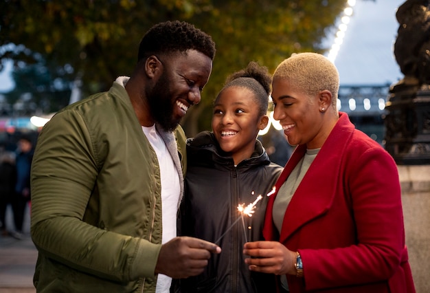 Free photo family enjoying their winter time together