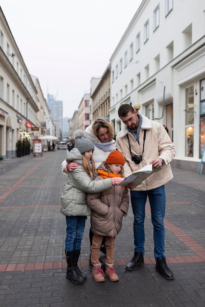 Family enjoying a trip on their holidays