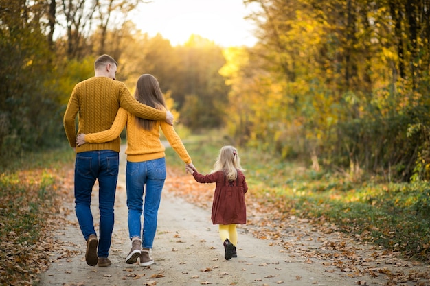 Family in forest