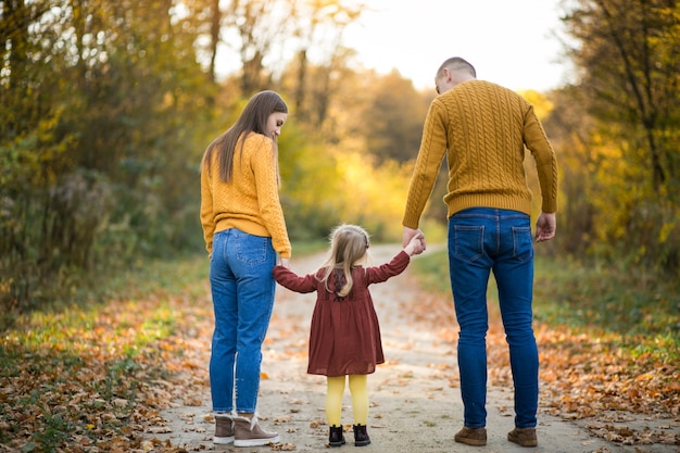 Family in forest