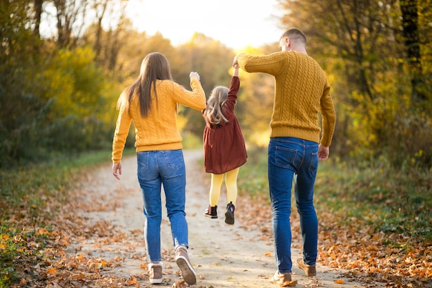 Family in forest