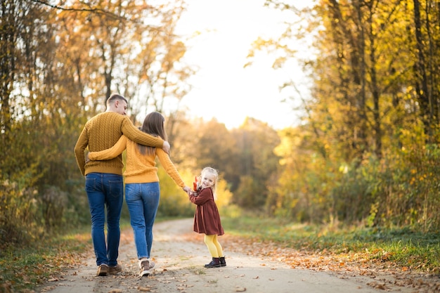 Family in forest