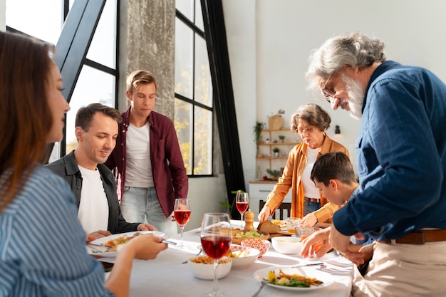 Free photo family gathering with gay partners