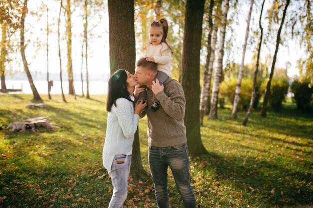 Family in green nature together